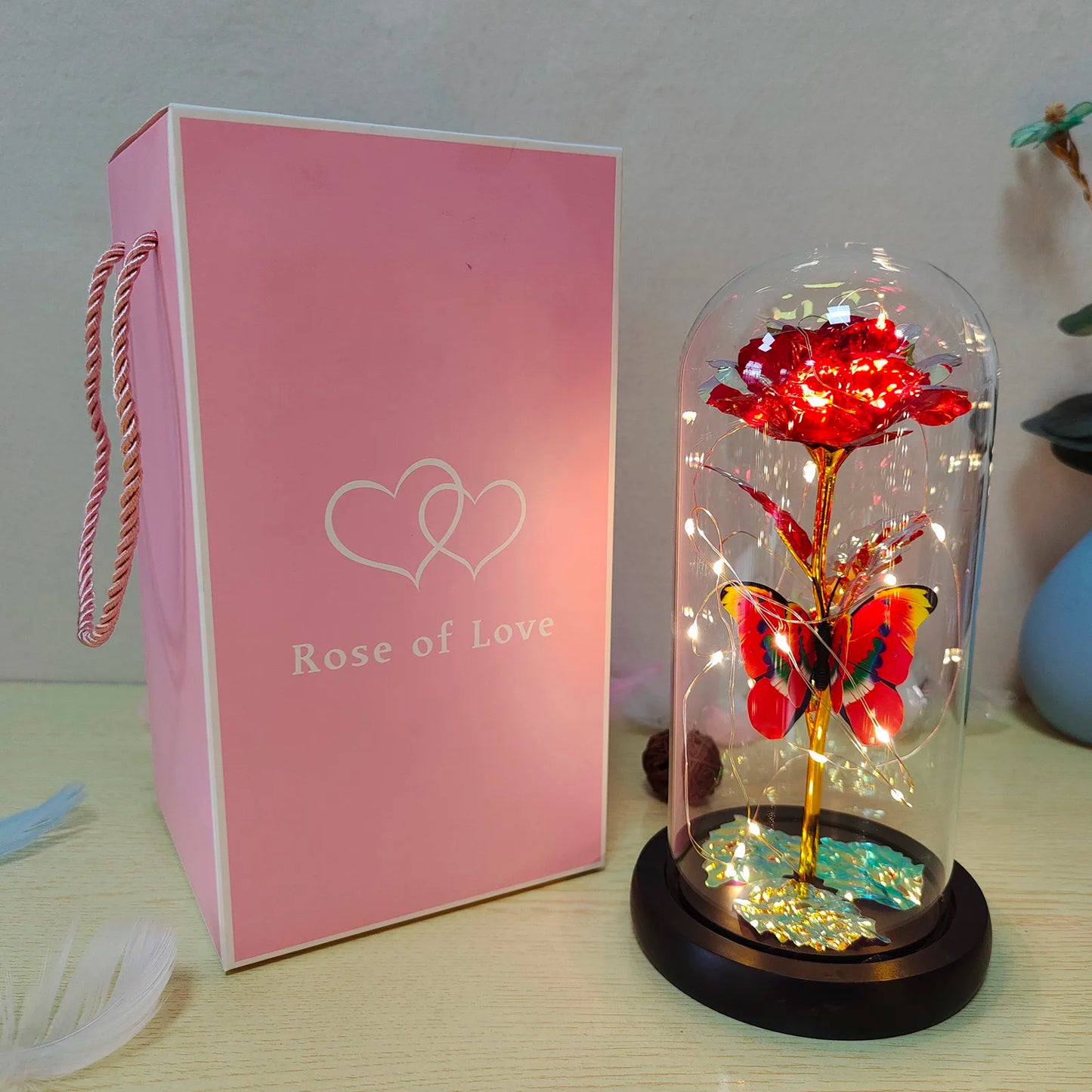 Galaxy Rose Flower LED Light Beauty and the Beast Decor