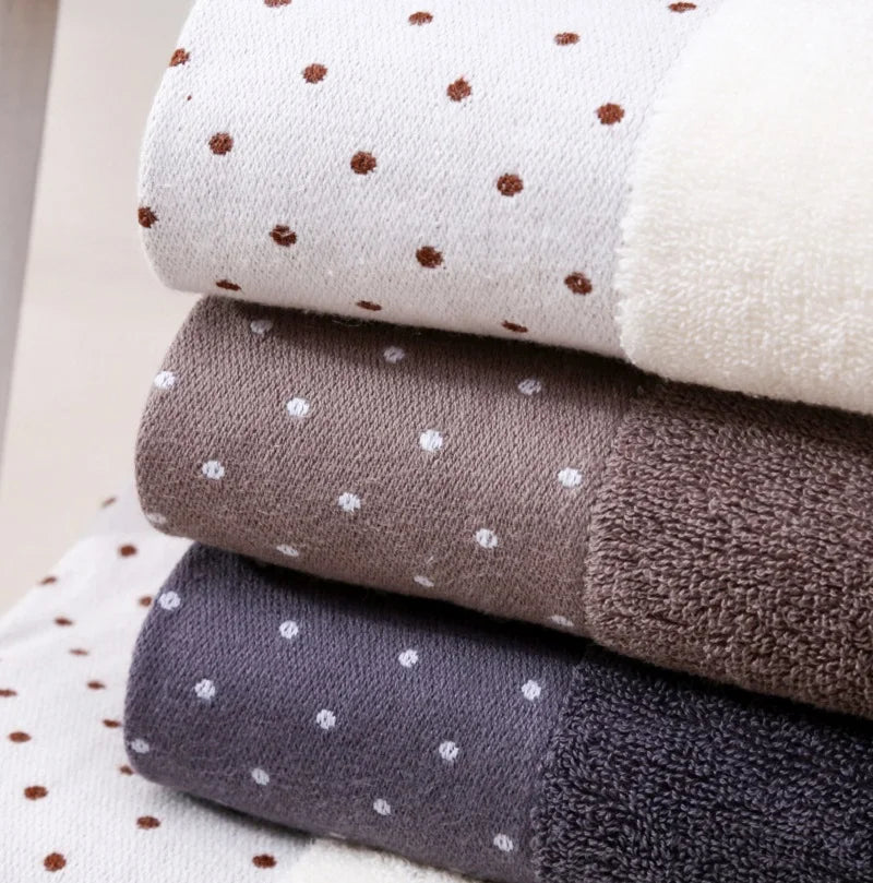 Set of 3 Cotton Bathroom Towels 2pcs Hand Face 35x75cm and 1pcs Big Bath Towels 70X140cm Washcloths