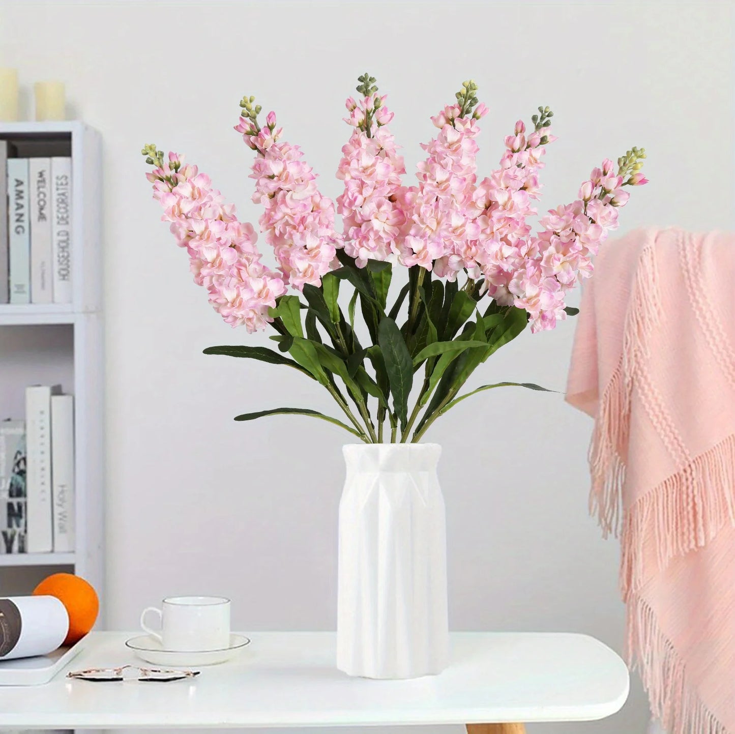 6PCS Flowers Snapdragon Antirrhinum Flowers Larkspur Flower for Table Vase Home Decor