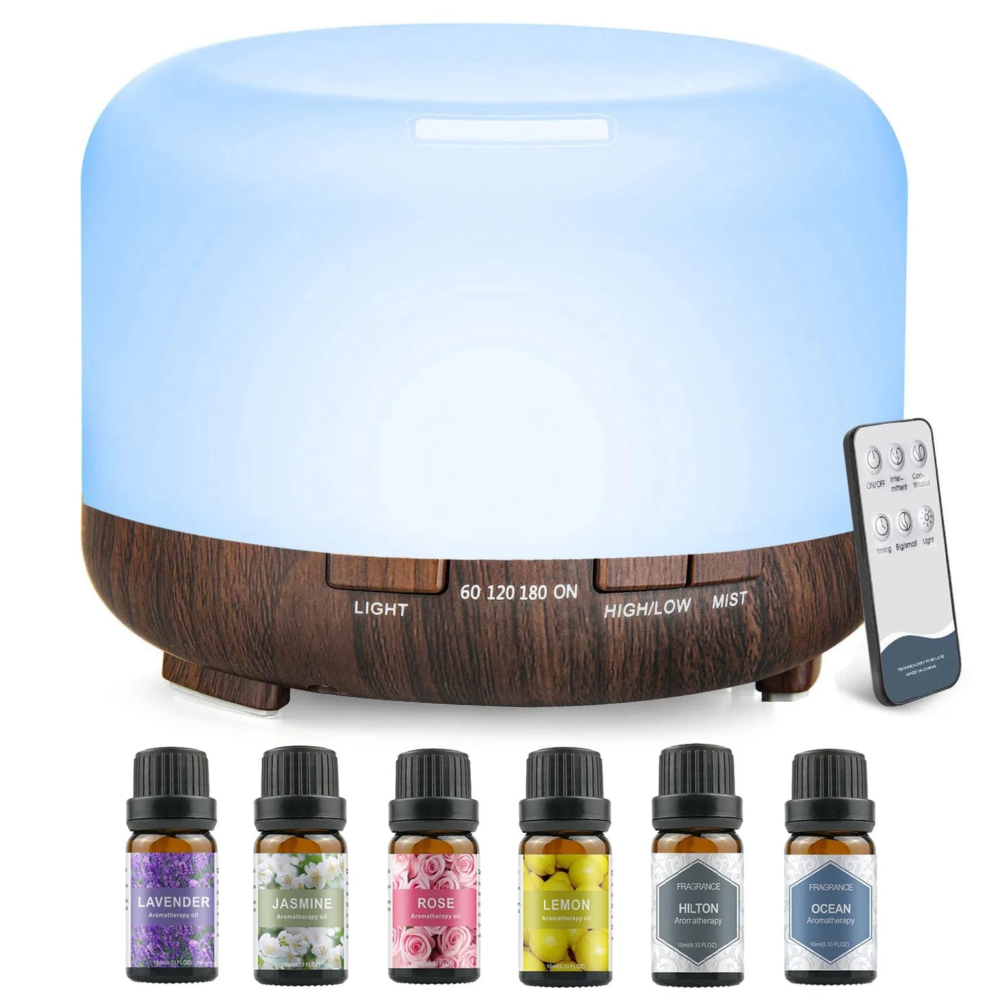 Aroma Diffuser (Oils Optional),  Essential Oil Aromatherapy Diffuser Humidifier with Color Remote Control