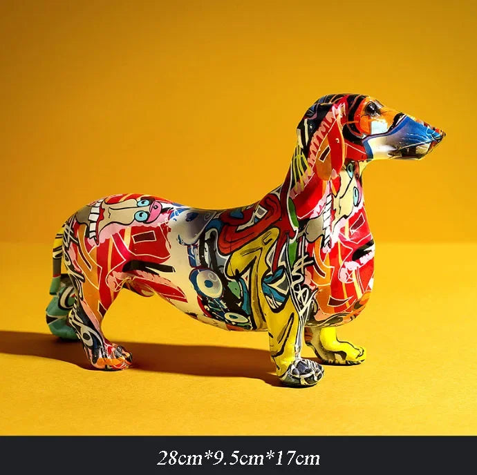 Creative Home Modern Painted Colorful Dachshund Dog Decor Perfect for all rooms