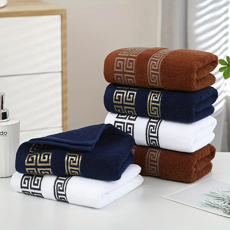 Set of 3 Cotton Bathroom Towels 2pcs Hand Face 35x75cm and 1pcs Big Bath Towels 70X140cm Washcloths