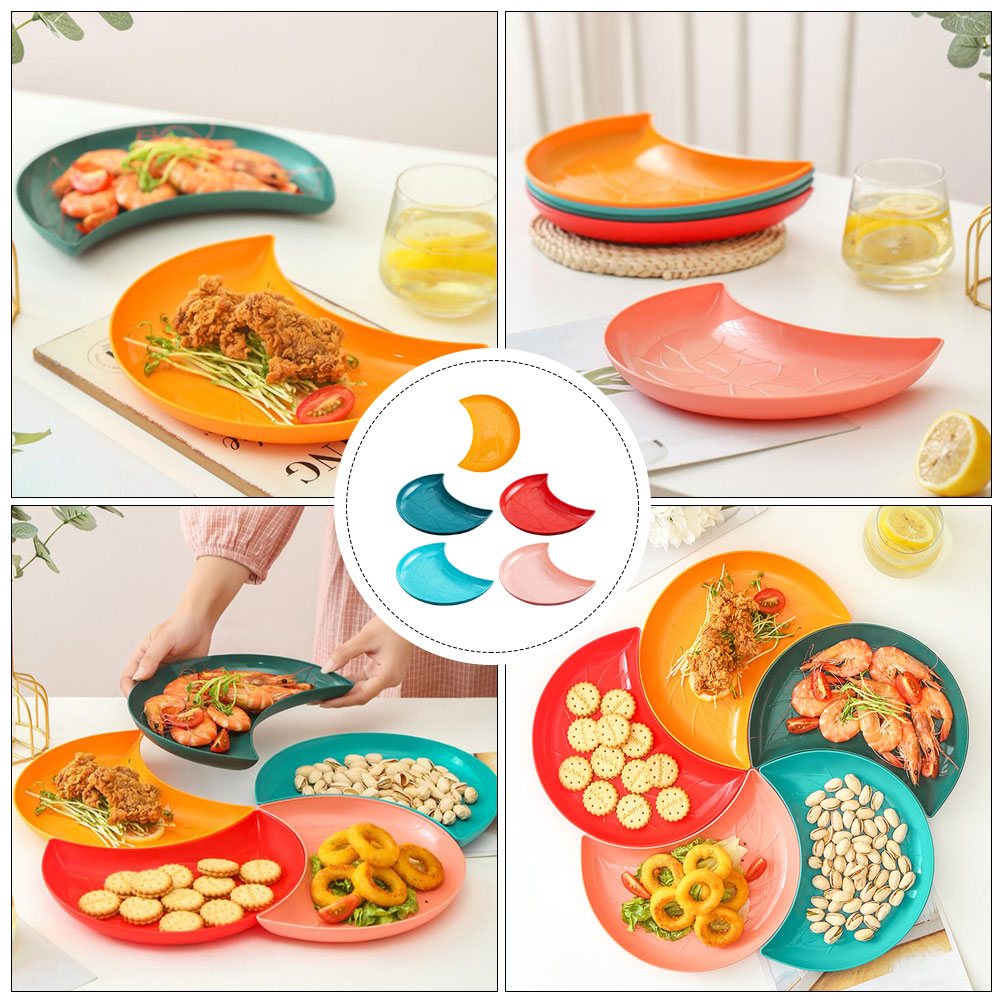 5 Pcs Multi Purpose Tray Snack Plate Dessert Dish Bowls Plates Trays Cake Stand Fruit Bowl Home Decor