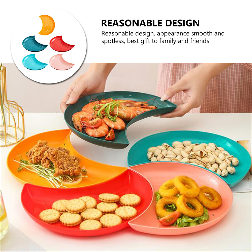 5 Pcs Multi Purpose Tray Snack Plate Dessert Dish Bowls Plates Trays Cake Stand Fruit Bowl Home Decor